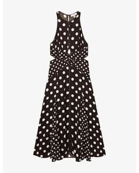 Reiss - Nayla Polka-Dot Woven Maxi Dress - Lyst