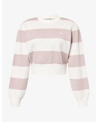 The Couture Club - Stripe Knit Crew Cotton-Jersey Top - Lyst