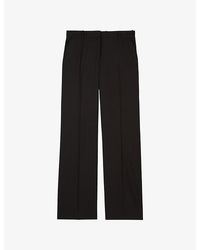 The Kooples - Pressed-Crease Straight-Leg High-Rise Wool Trousers - Lyst