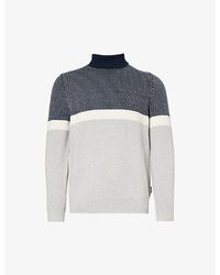 Barbour - Vy Roll-neck Contrast-panel Cotton, Recycled-polyester And Wool-blend Jumper - Lyst