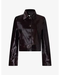 Nour Hammour - Hadley Long-Hair Leather Jacket - Lyst