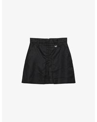itami　PRADA ナイロン ミニスカート Prada デニム ミニスカート | ブラック | FARFETCH JP