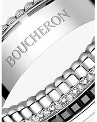 Boucheron - Quatre Edition Xs 18Ct- Pvd And 0.13Ct Brilliant-Cut Diamond Ring - Lyst