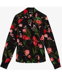 Ted Baker - meggha Floral-print Fitted Woven Shirt - Lyst