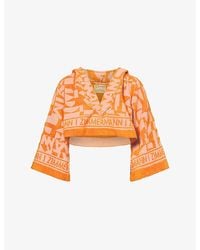 Zimmermann - Solstice Cropped Cotton-Towelling Top - Lyst