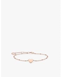 Thomas Sabo - Heart 18Ct Rose-Plated 925 Sterling- Chain Bracelet - Lyst