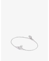 Vivienne Westwood - Pina Bas Relief Silver-tone Brass And Cubic Zirconia Bracelet - Lyst