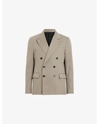 AllSaints - Newton Double-Breasted Cotton Blazer - Lyst