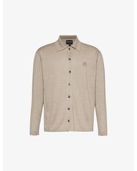 Giorgio Armani - Logo-embroidered Knitted Linen-blend Shirt - Lyst