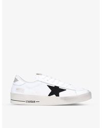 Golden Goose - Stardan Low-Top Leather And Mesh Trainers - Lyst