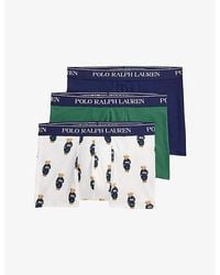 Polo Ralph Lauren - Branded-Waistband Pack Of Three Jersey Trunks - Lyst