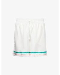 CASABLANCA - Graphic-Print Drawstring Silk Shorts - Lyst