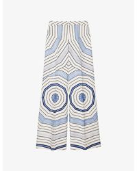 Sandro - Spiral-Pattern Wide-Leg Woven Trousers - Lyst