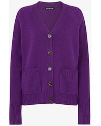 Whistles - Patch-pocket Relaxed-fit Wool Cardigan - Lyst