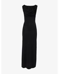 AYA MUSE - Cowl-Neck Sleeveless Knitted Maxi Dress - Lyst
