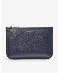 Aspinal of London - Vy Ella Medium Logo-print Grained-leather Pouch - Lyst