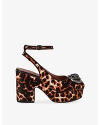 Kurt Geiger - Chelsea Platform Sling-Back Pony-Hair Heels - Lyst