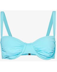 Seafolly - Collective Ruched Stretch-recycled Nylon Balconette Bikini Top - Lyst