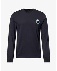 Moncler - Mountain Logo-Patch Long-Sleeve Cotton T-Shirt - Lyst