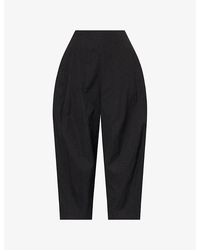 Ashlyn - Pallin Pleated Cropped-Leg Cotton Trousers - Lyst