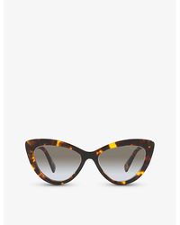 Miu Miu - Mu 04ys Cat-eye Tortoiseshell Acetate Sunglasses - Lyst
