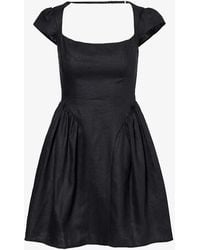 Reformation - Oaklyn Square-neck Linen Mini Dress - Lyst