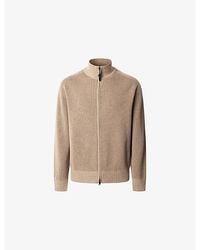 Hackett - Bi-Colour Full-Zip Wool And Cotton-Blend Cardigan - Lyst