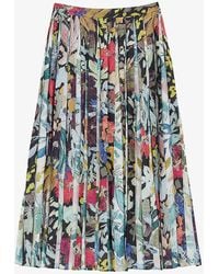 Ted Baker - Cornina Spliced Floral-print Woven Midi Skirt - Lyst