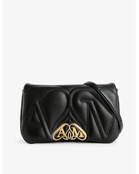 Alexander McQueen - The Seal Small Embroidered-leather Cross-body Bag - Lyst