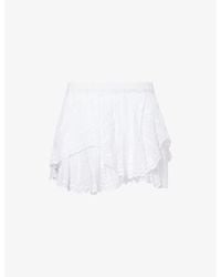 Isabel Marant - Layale Embroidered Cotton Mini Skirt - Lyst