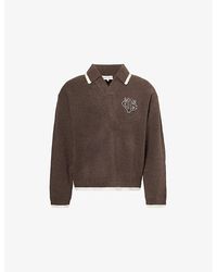 The Couture Club - Emblem Appliqué Knitted Polo Top - Lyst