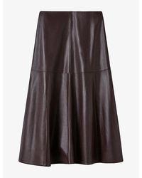 Whistles - Flared Leather Maxi Skirt - Lyst