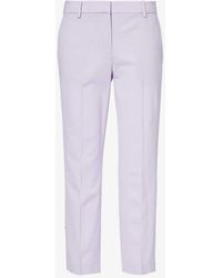Theory - Pressed-crease Straight-leg Mid-rise Wool-blend Trousers - Lyst