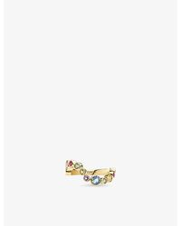 Sif Jakobs - Sardinien Wave 18Ct-Plated 925 Sterling- And Multicoloured Cubic-Zirconia Ring - Lyst