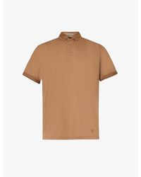 Corneliani - Brand-appliqué Cotton Polo Shirt - Lyst