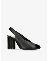 MM6 by Maison Martin Margiela - Peep-Toe Leather Slingback Sandals - Lyst