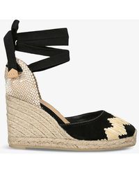 Castañer - Cande 8 Leather And Textile Wedge Espadrilles - Lyst