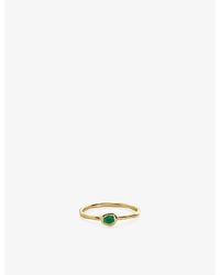 Monica Vinader - Odyssey 18Ct Vermeil-Plated 925 Sterling And Onyx Stacking Ring - Lyst