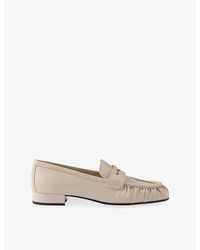 Prada - Brand-Foiled Leather Loafers - Lyst
