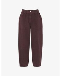 Whistles - Tessa Relaxed-Fit Mid-Rise Stretch Cotton-Blend Trousers - Lyst