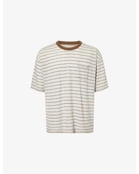 Visvim - Mondo Border Striped Wool And Cotton-Blend T-Shirt - Lyst