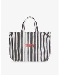 Orlebar Brown - Branded Striped Cotton-Canvas Tote Bag - Lyst