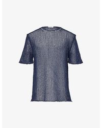 Jil Sander - Brand-patch Cotton Knitted T-shirt - Lyst