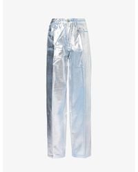 GOOD AMERICAN - Good '90s Metallic Relaxed-fit Denim-blend Jeans - Lyst