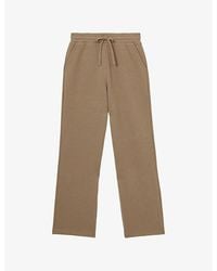 Reiss - Gaia Elasticated-Waist Wide-Leg Stretch Cotton-Blend Jogging Bottoms - Lyst