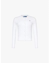 Polo Ralph Lauren - Logo-Embroidered Cable-Knit Cotton Cardigan - Lyst