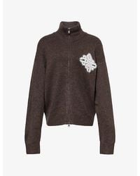 The Couture Club - Fluffy Funnel-Neck Zip Knit Jumper - Lyst