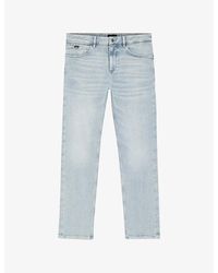 BOSS - Faded Straight-Leg Jeans - Lyst