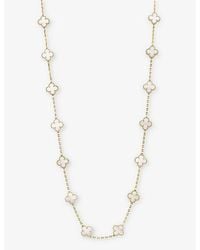 Van Cleef & Arpels - Vintage Alhambra Small 18Ct- And Mother-Of-Pearl Necklace - Lyst