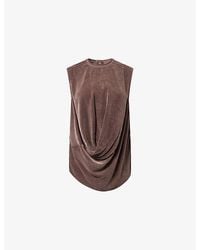 Rick Owens - Sleeveless Draped Velvet Top - Lyst